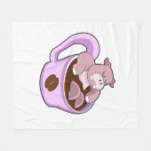 Hippo with Cup of Coffee Fleecedecke (Vorderseite (Horizontal))
