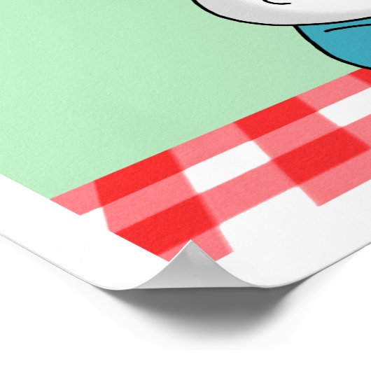 HIPPO WITH PIZZA by Sandra Boynton Poster (Ecke)