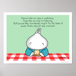HIPPO WITH PIZZA by Sandra Boynton Poster