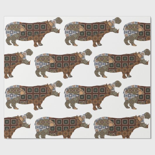 Hippo Wrapping Paper Geschenkpapier (Flach)