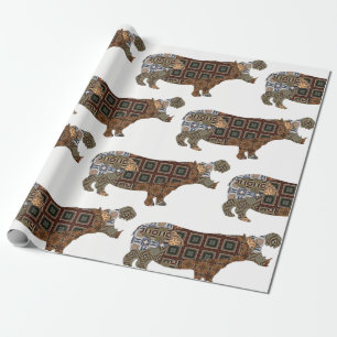 Hippo Wrapping Paper Geschenkpapier