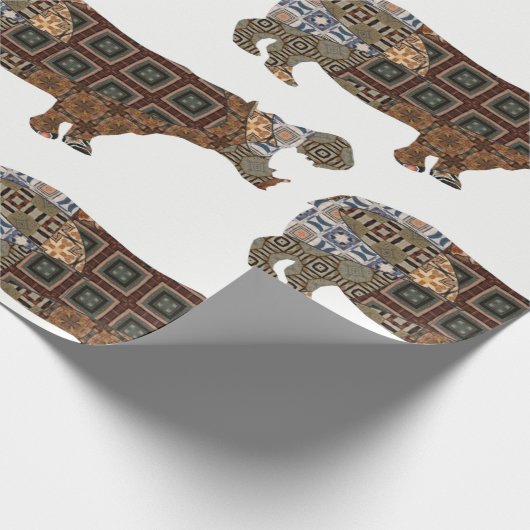 Hippo Wrapping Paper Geschenkpapier (Ecke)