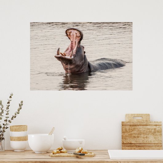 Hippo Yawn Poster (Küche)