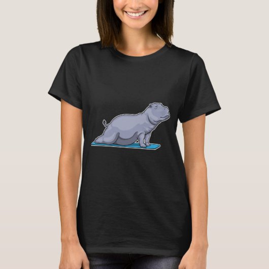 Hippo Yoga Fitness T-Shirt (Vorderseite)