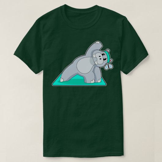 Hippo Yoga Gymnastik T-Shirt (Design vorne)