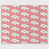 Hippo zeichnend auf rosa geschenkpapier (Flach)