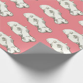 Hippo zeichnend auf rosa geschenkpapier (Ecke)