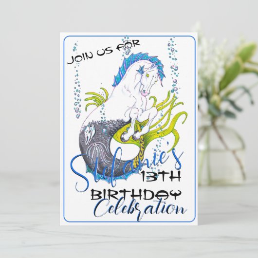 Hippocampus Einladung (Stehend Vorderseite)