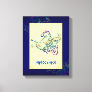 Hippocampus Griechisches Seepferdchen Vintage-Kuns Leinwanddruck