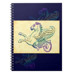 Hippocampus Mythisches Seepferd Vintage-Kunst Notizblock