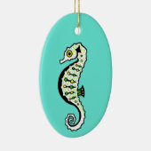 Hippocampus - Niedlich SEAHORSEl - Ozeangrün Keramik Ornament (Rechts)