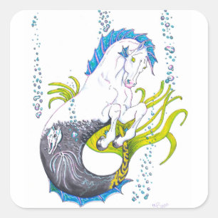 Hippocampus Quadratischer Aufkleber