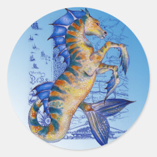 Hippocampus Runder Aufkleber