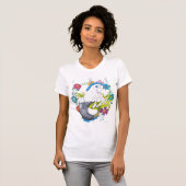 Hippocampus (Schädel) mit Blumenkreis T-Shirt (Vorne ganz)