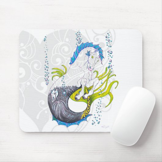 Hippocampus (Schädel) mit grauem Herzen Mousepad (Mit Mouse)