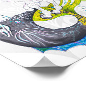 Hippocampus (Schädel) mit grauem Herzen Poster (Ecke)