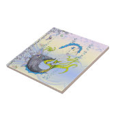 Hippocampus (Schädel) w/blau/lila/beige Fliese (Seite)