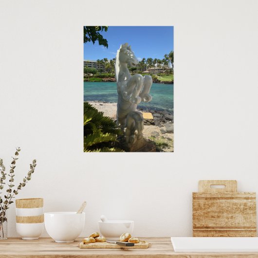 Hippocampus-Statue, Waikoloa, Hawaii Poster (Küche)