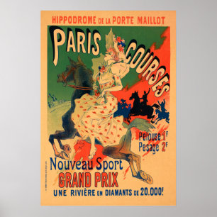 Hippodrome de Porte Maillot, Pariser Kurse Vintag Poster