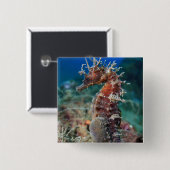 Hippokamp Ramulosus des Seepferd| Button (Vorne & Hinten)