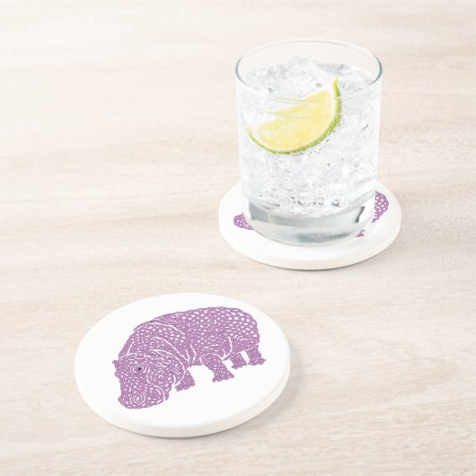 Hippoknotamus Sandstein Untersetzer (Seite)