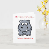 Hippo'n over, Happy Valentine's Day Karte (Gelbe Blume)