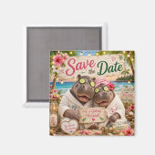 Hippopaar-Tropen-Spa-Save-the-Date Magnet (Vorderseite/Rückseite)