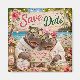 Hippopaar-Tropen-Spa-Save-the-Date Magnet