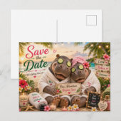 Hippopaar-Tropen-Spa-Save-the-Date Postkarte (Vorne/Hinten)