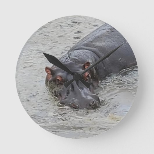 Hippoposterus Runde Wanduhr (Vorderseite)