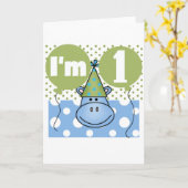 Hippopotamus 1. Geburtstag - Hemden und Geschenke Karte (Gelbe Blume)