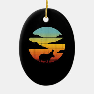 Hippopotamus 60er 70er Hippo  Hippie Lover Keramik Ornament