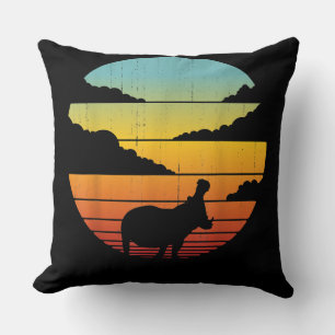 Hippopotamus 60er 70er Hippo   Hippo Lover Kissen