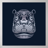 Hippopotamus African Print | Bold Hippopotamus Art Poster (Vorne)