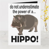 Hippopotamus Animal Funny Hippo Gruß Karte (Gelbe Blume)