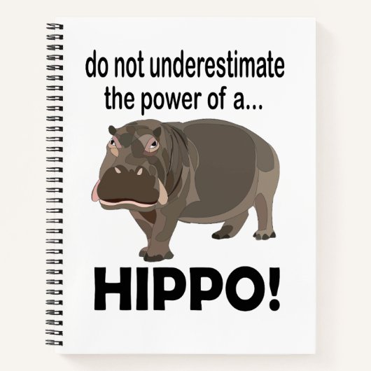Hippopotamus Animal Funny Hippo Notizblock (Vorderseite)