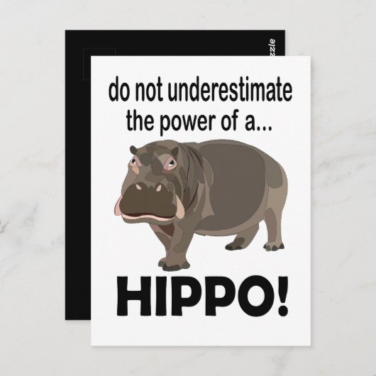 Hippopotamus Animal Funny Hippo Postkarte (Vorne/Hinten)