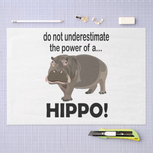 Hippopotamus Animal Funny Hippo Seidenpapier (Handwerk)