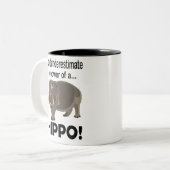 Hippopotamus Animal Funny Hippo Zweifarbige Tasse (Vorderseite Links)