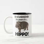 Hippopotamus Animal Funny Hippo Zweifarbige Tasse (Links)