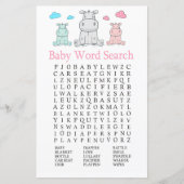 Hippopotamus Baby Dusche Word Search Game (Vorderseite)