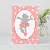 Hippopotamus Ballerina Ballerina Einladung (Stehend Vorderseite)