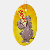 Hippopotamus, der laut Burping ist Keramik Ornament (Rechts)