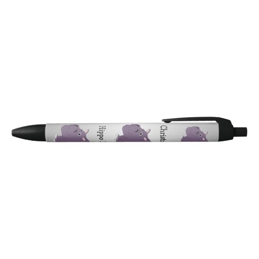 Hippopotamus Design Black Ink Pen Kugelschreiber (Oberseite)