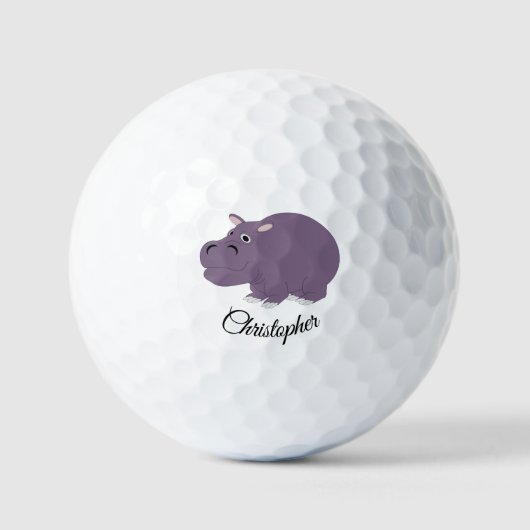 Hippopotamus-Design Golfball (Vorderseite)