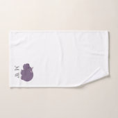 Hippopotamus Design Monogrammed Badhandtuch Set (Handtuch)