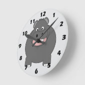 Hippopotamus Design Runde Wanduhr (Winkel)