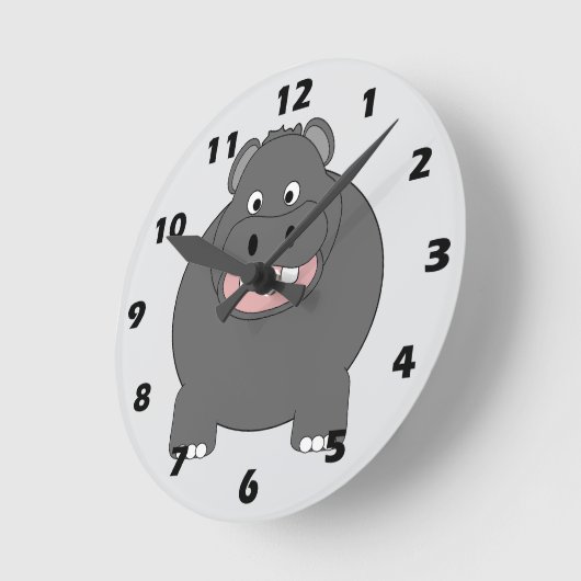 Hippopotamus Design Runde Wanduhr (Winkel)