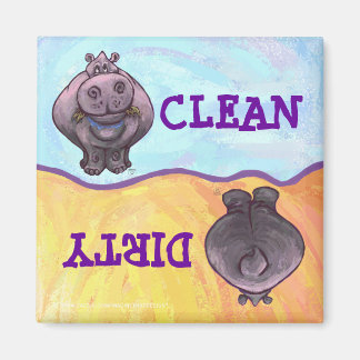 Hippopotamus Dirty / Sauberes Geschirrspüler Magne Magnet