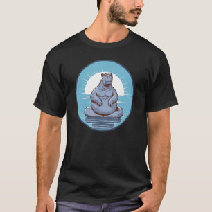 Hippopotamus Doing Yoga Frauen Niedlicher Hippo Zo T-Shirt